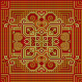 紅色與金色針織物背景圖片