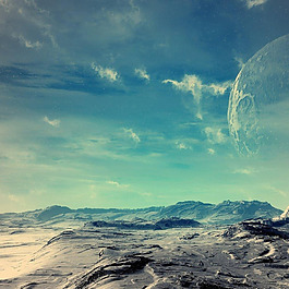 藍(lán)色璀璨星空背景