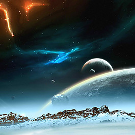 藍(lán)色璀璨星空背景