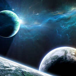 藍色璀璨星空背景