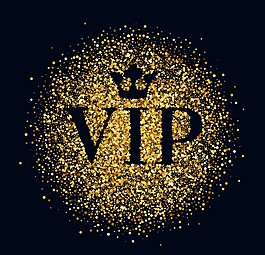 VIP鏤空金色粒子背景卡片矢量素材
