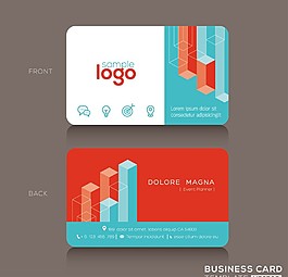 柱狀圖幾何個性名片矢量素材
