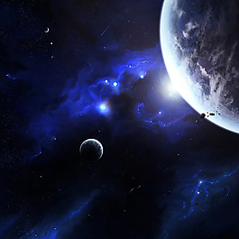 藍(lán)色璀璨星空背景高清免費(fèi)下載
