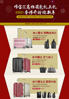 热情烂漫简约箱包皮具拉杆箱活动页