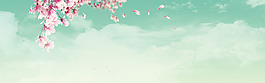 天空下的桃花淘寶背景