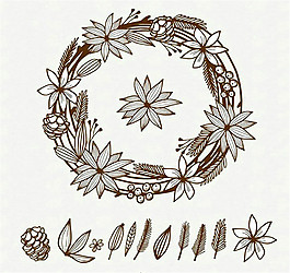 圣誕節(jié)花環(huán)矢量