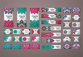 名片卡片花紋背景矢量素材 (1)