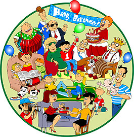 慶祝生日的各種人物圖片1