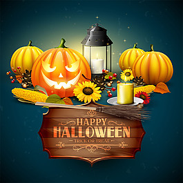 油燈和南瓜圖片