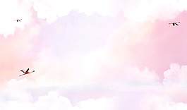 粉色浪漫天空淘寶背景