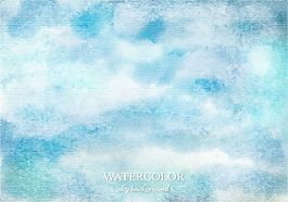 自由矢量水彩天空背景