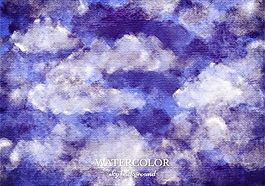 自由矢量水彩天空背景