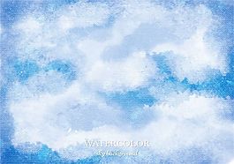 自由矢量水彩天空背景