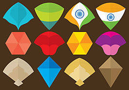 五顏六色的風箏矢量