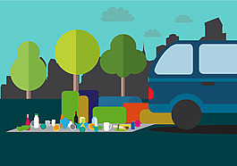 carboot插畫銷售背景
