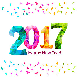 彩色三角形2017年字體圖片