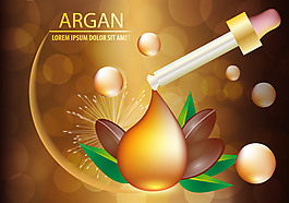 Argan油血清和背景概念护肤化妆品