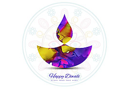 水彩畫的排燈節(jié)迪亞在Rangoli