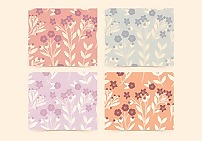 矢量Floral Rosehip Patterns