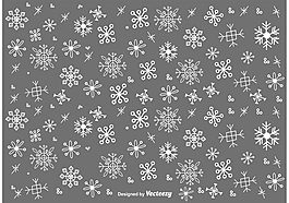 雪花涂鴉向量集