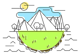 幾何草甸矢量插畫