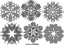 矢量像素雪花集