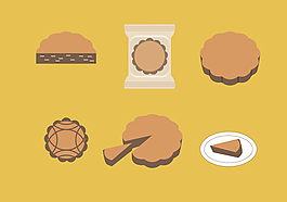 月餅矢量插圖