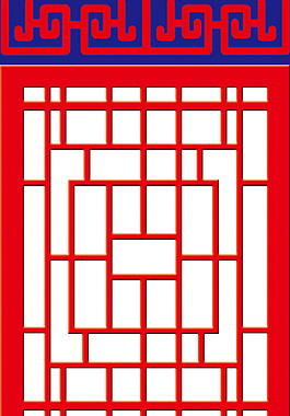 中国古典窗边花纹图案