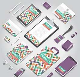時尚炫彩公司VI設(shè)計矢量素材