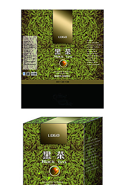 黑茶包裝設(shè)計 茶葉平面設(shè)計 展開圖包裝