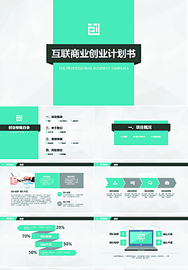互聯網電商簡約設計創業計劃書模板