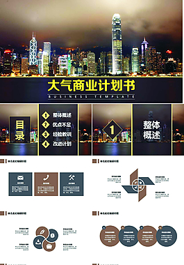 大氣城市江邊夜景醉美大氣通用商業計劃書