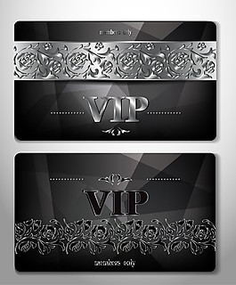 高檔黑色vip卡片設(shè)計矢量素材
