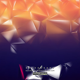 海軍藍(lán)色和橙色多邊形三角圖案背景
