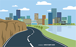 公路景觀平面風格