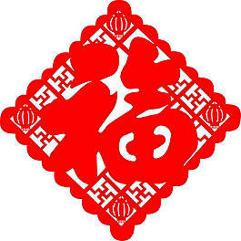 新年剪紙福字矢量