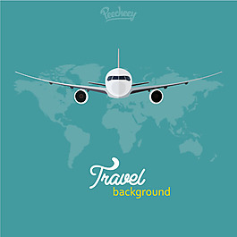 世界地圖背景的航空旅行