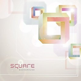 扭曲彩色的三維正方形背景