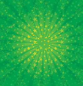 星星和漩渦的綠色光芒