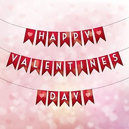 情人節(jié)在不同的色帶條幅印刷