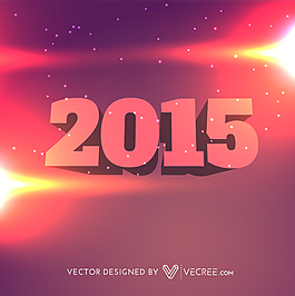 3D新年2015彩色背景印刷