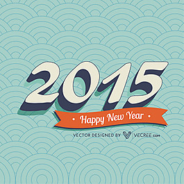 圓形圖案2015復(fù)古新年問候