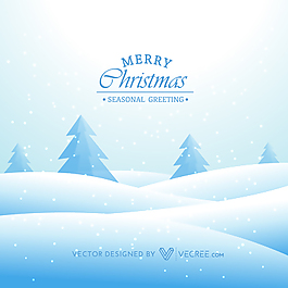 時(shí)髦的雪景圣誕賀卡