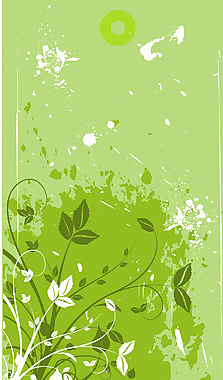 Green Floristic Banner與骯臟的污漬