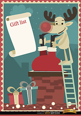 Santa Reindeer煙囪禮品清單