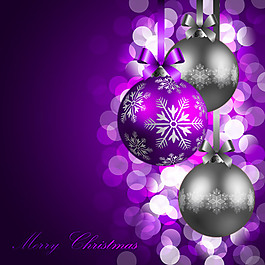 發(fā)光圣誕球紫色背景燈