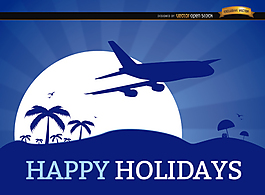 假期假期平面背景