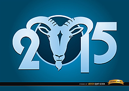 2015山羊年藍色壁紙