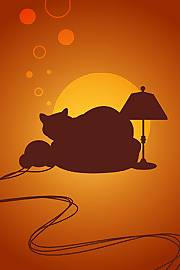 帶有貓和泡泡的背景