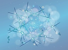 布满闪亮的抽象线条的星空